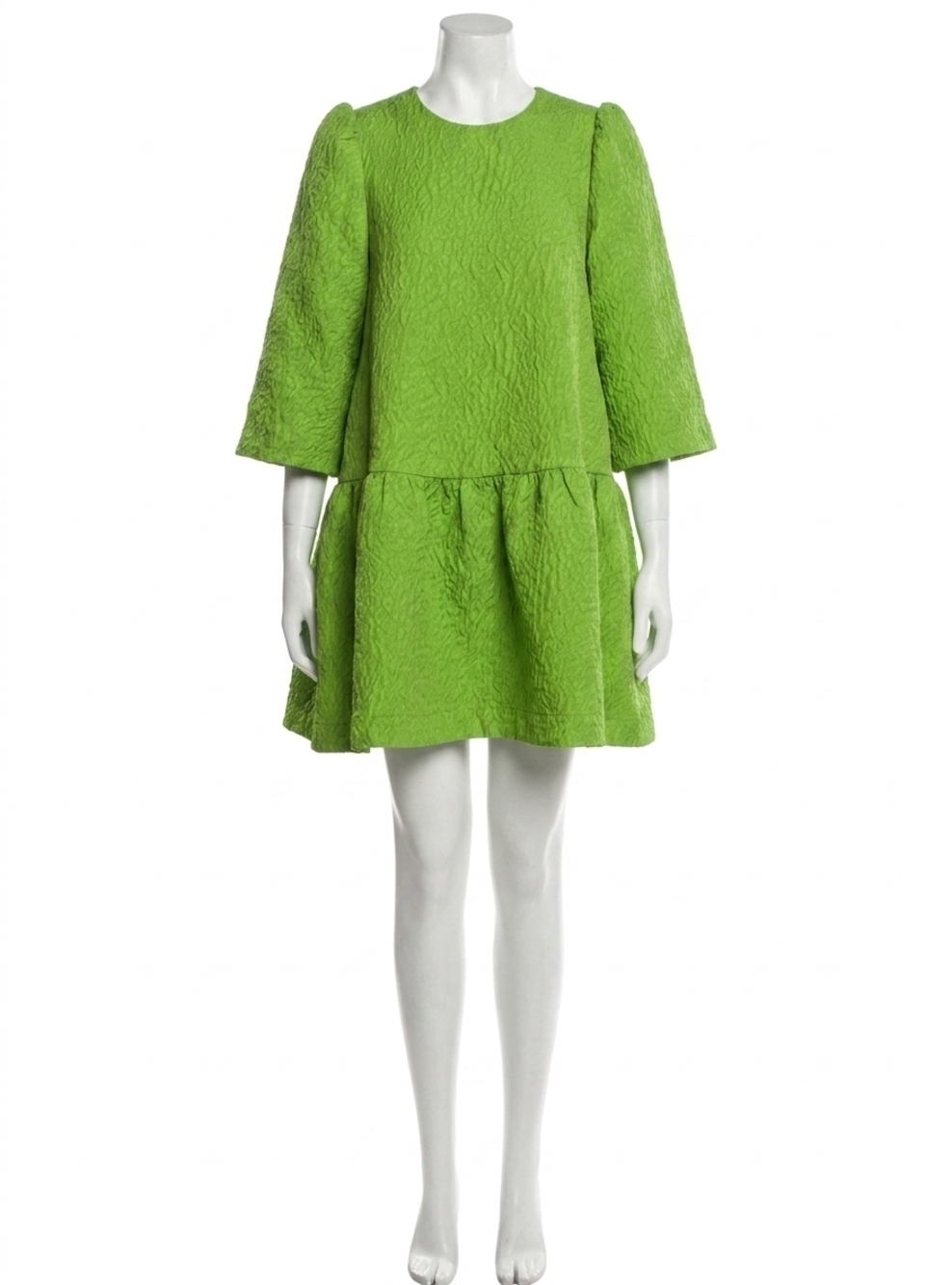 NEW ESSENTIEL ANTWERP clownfish jacquard dress in dark lemon